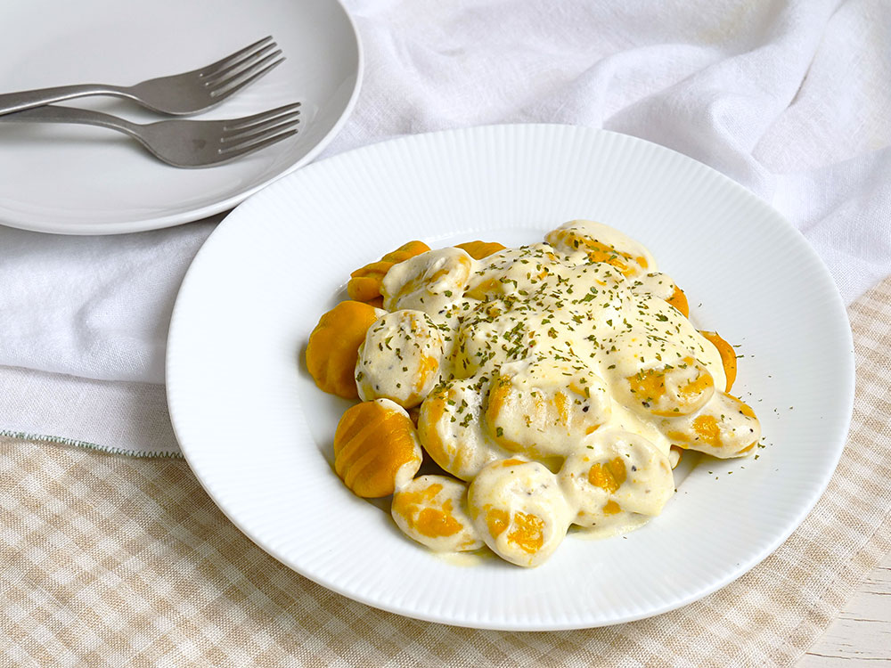 もちもち食感と季節の味わいを楽しむ。きぬあかりを使ったかぼちゃの